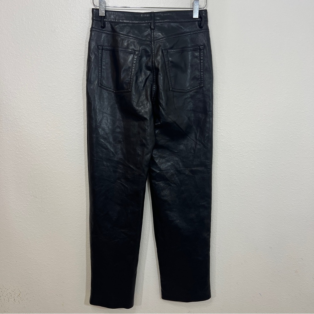 Aritzia Wilfred The Melina Pant Black Vegan Leather High Rise Straight Leg sz 4 - Picture 4 of 12